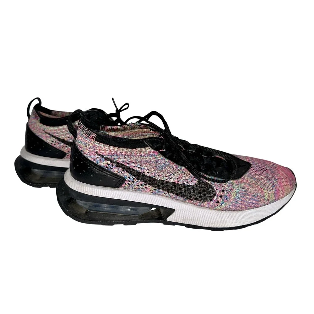 Nike Women's AirMax Flyknit Pink Multicolor Racer Sneakers 8 Lightweight Support